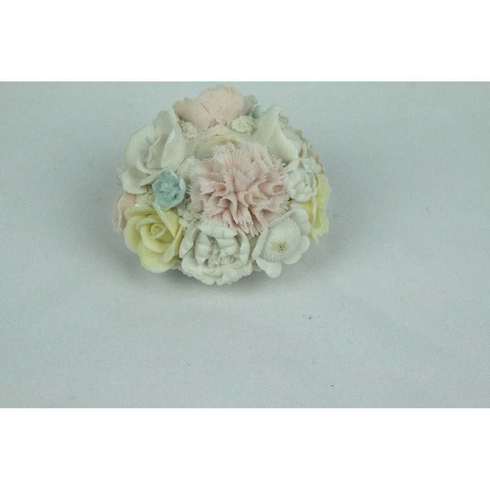 Vintage Ardalt Japan Verithin Bone China Floral Candle Holder Pastel Porcelain